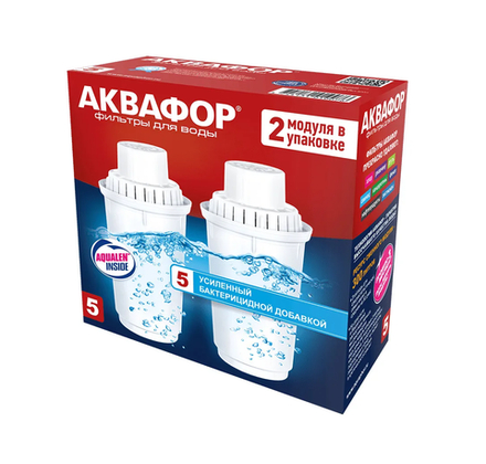 Модуль сменный фильтрующий Аквафор B5 В100-5 (комплект из 2 шт) усиленный бактерицидной добавкой