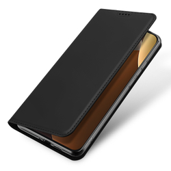 Чехол книжка из PU кожи черного цвета для Xiaomi Redmi Note 15 Pro 5G, серия Skin Pro Series от Dux Ducis