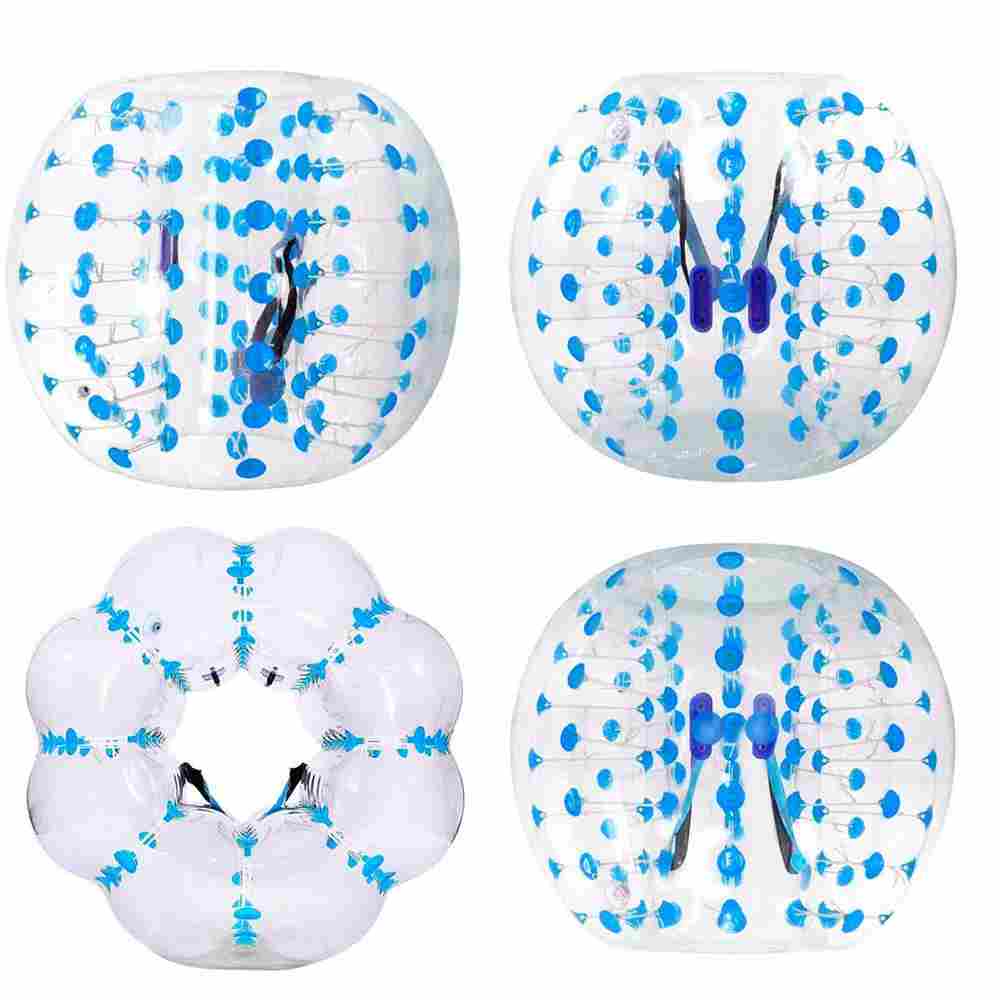 Бампербол "Прозрачный с синими держателями", ПВХ, диаметр 1,5 м