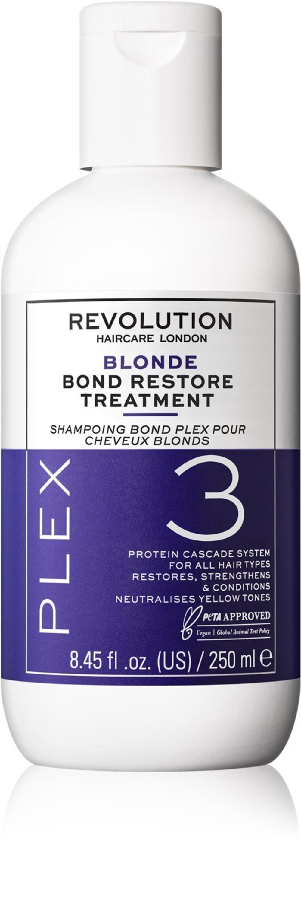 Revolution Haircare Plex Blonde No.3 Bond Restore Treatment - интенсивный уход за сухими и поврежденными волосами /   250  ml  / GTIN 5057566562799