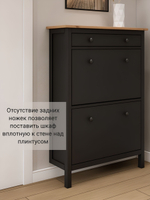 IKEA Обувница 3 ящ, HEMNES 89х127х30, черная/св-коричневая, из массива сосны, КЫМОР (ХЕМНЭС ИКЕА)