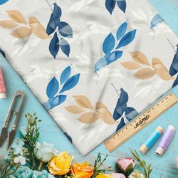 Ткань лен листья простые