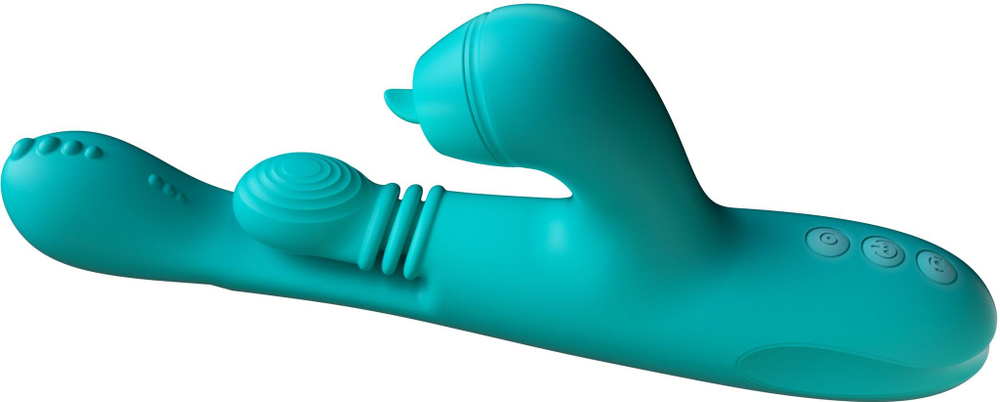 Зеленый инновационный вибратор-кролик Sensa Sway с технологией массажа на 360 градусов - 25 см. (Цвет: мятный)