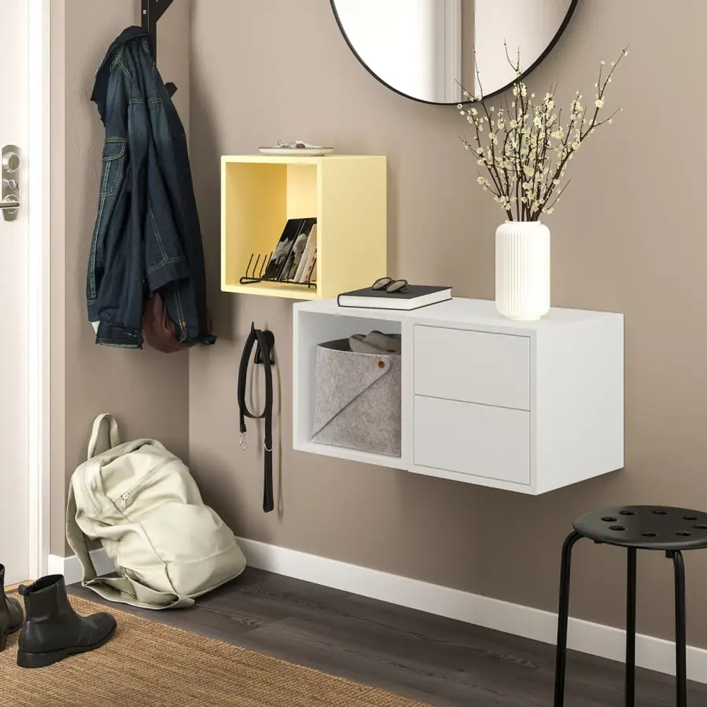 Комбинация для хранения - EKET IKEA/ ЭКЕТ ИКЕА,  105х70 см,   желтый/белый