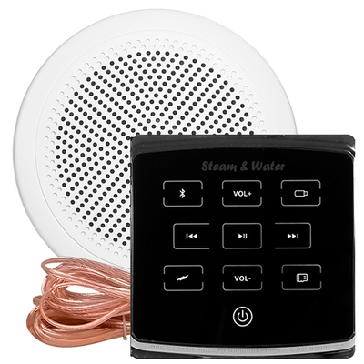 Комплект влагостойкой акустики для бани, сауны и хамама - SW 1 Black ECO