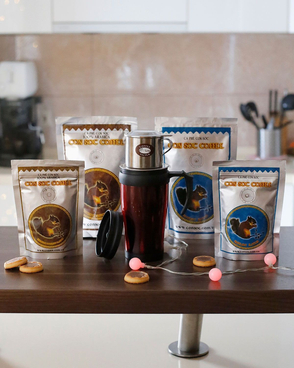 Кофе молотый Арабика с ароматом фундука (лесного ореха) CON SOC COFFEE (Белочка) Brown, 250 г