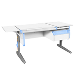 Растущая парта с навесной тумбой и короткой боковой полкой Дэми СУТ 25-04-БК1 (1500×610 мм)