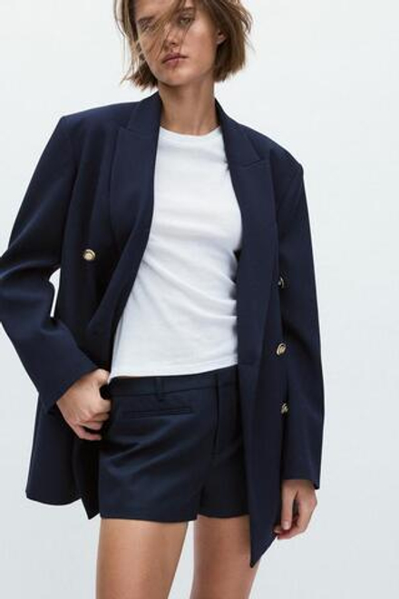 ZARA МИНИ-ШОРТЫ — ZW COLLECTION, СИНИЙ