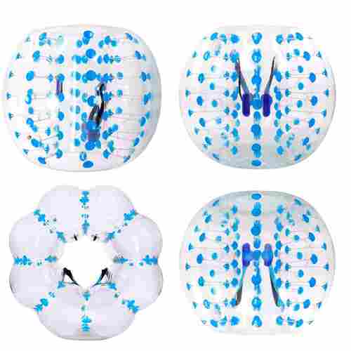 Бампербол "Прозрачный с синими держателями", ПВХ, диаметр 1,2 м