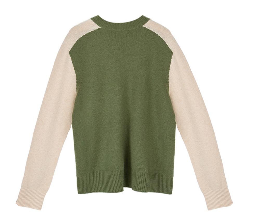 Бесшовный шерстяной свитер с v-образным вырезом