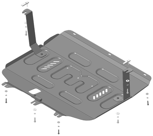 Защита картера двигателя, КПП. 2 мм, Сталь. для FAW Bestune T90 2023-н.в., Motodor.73909