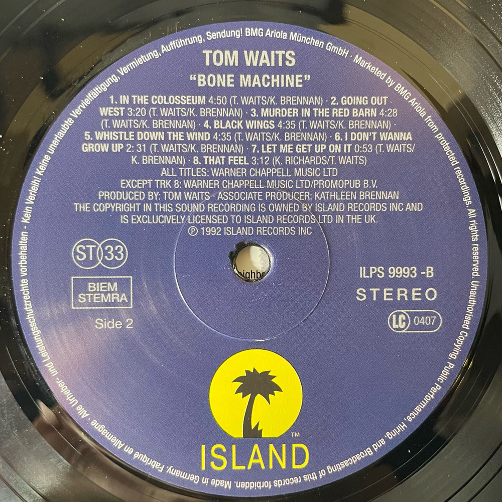 Винтажная виниловая пластинка LP Tom Waits Bone Machine (EU 2010)