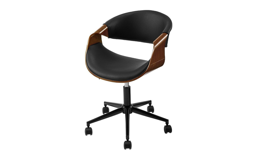 Кресло JY1829-3 черный PU/орех/черный