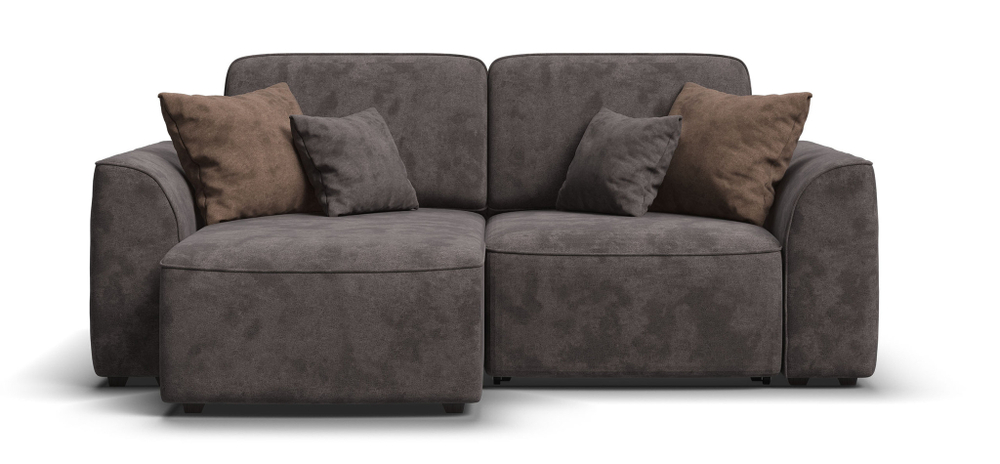 Угловой диван KING MODOOL Велюр Alkantara серый