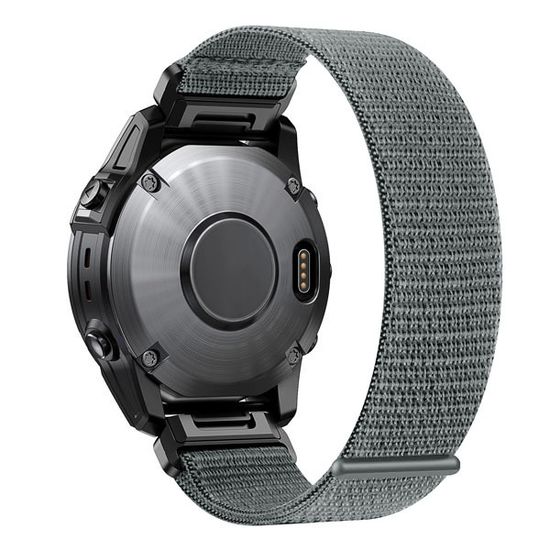Ремешок TacFit 22 мм. для Garmin Fenix 7 / 6 / 5, Epix 2, Instinct / Instinct 2, Forerunner 9х5, Marq / Marq 2 нейлоновый быстросъемный Велкро (Серый)