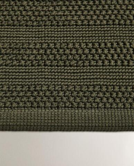 ZARA HOME КОВРИК ДЛЯ ВАННОЙ ИЗ ХЛОПКА С АНТИСКОЛЬЗЯЩЕЙ ПОВЕРХНОСТЬЮ, ХАКИ