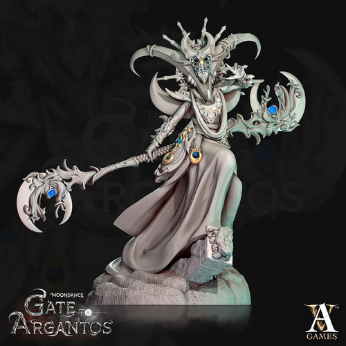 Человек  Маг Волшебник Колдун Чародей Лунная жрица миниатюра для dnd, днд, pathfinder, фентези, Настольная игра, НРИ, Варгейм, РПГ