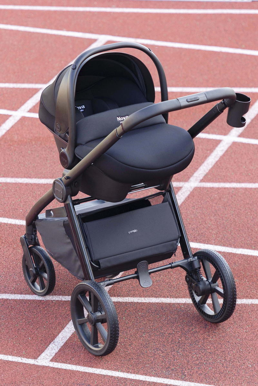 Коляска Carrello Alfa CRL-6522 2025 Nova DK791 Black Line с базой Isofix 4 в 1 Honey Beige