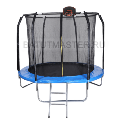 Батут с сеткой, с баскетбольным кольцом, диаметр 10 фт