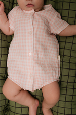 Боди из муслина (клетка розовая)