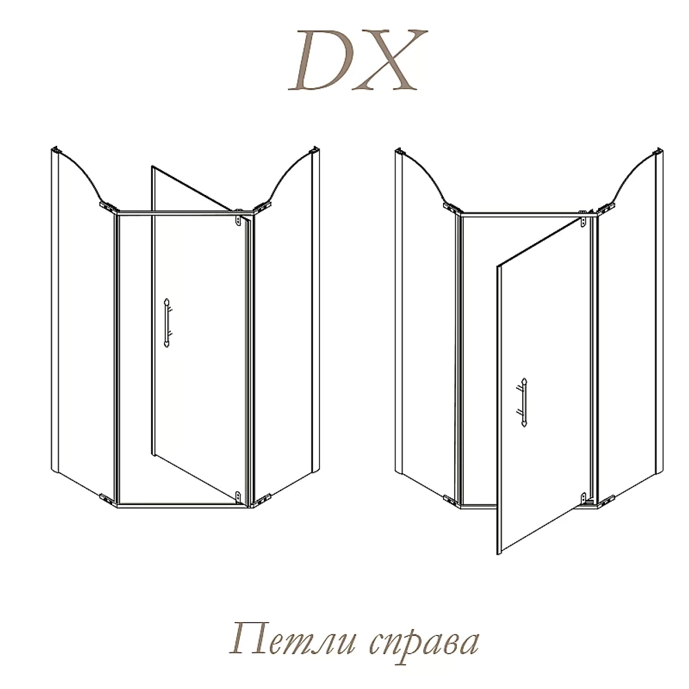 Душевой уголок Migliore Diadema 24174 100x100 стекло прозрачное/профиль золото