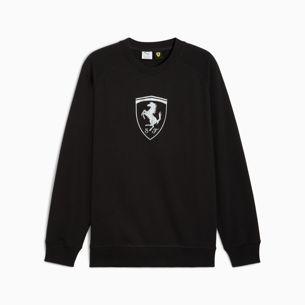 PUMA X SCUDERIA FERRARI МУЖСКАЯ ТОЛСТОВКА SPORTSWEAR SHIELD, ЧЕРНЫЙ