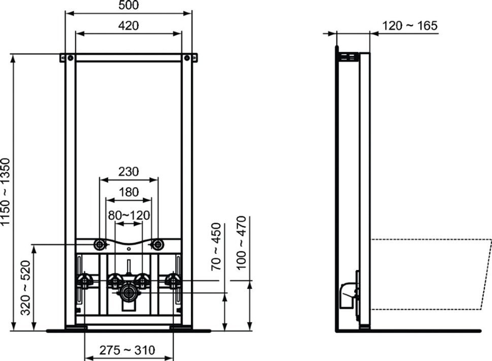 Рама Ideal Standard PROSYS R016267 для монтажа подвесного биде