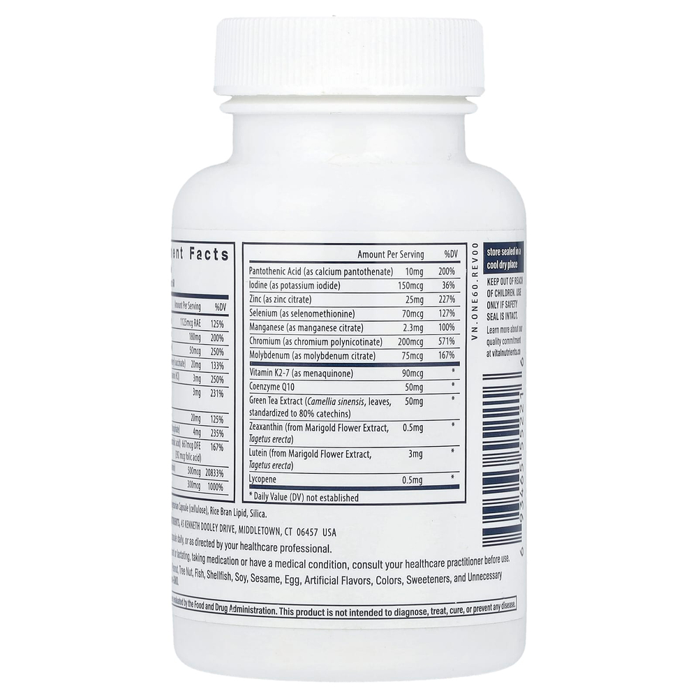 Vital Nutrients, Мультивитамины для приема один раз в день, 60 веганских капсул