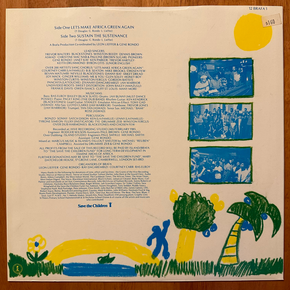 Brafa Team ‎– Let's Make Africa Green Again (Англия 1985г.) 12", 45 RPM