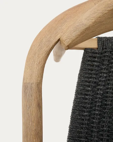 Стул Glynis массив эвкалипта с черным сиденьем