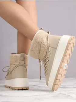 Зимние угги натуральный мех на платформе