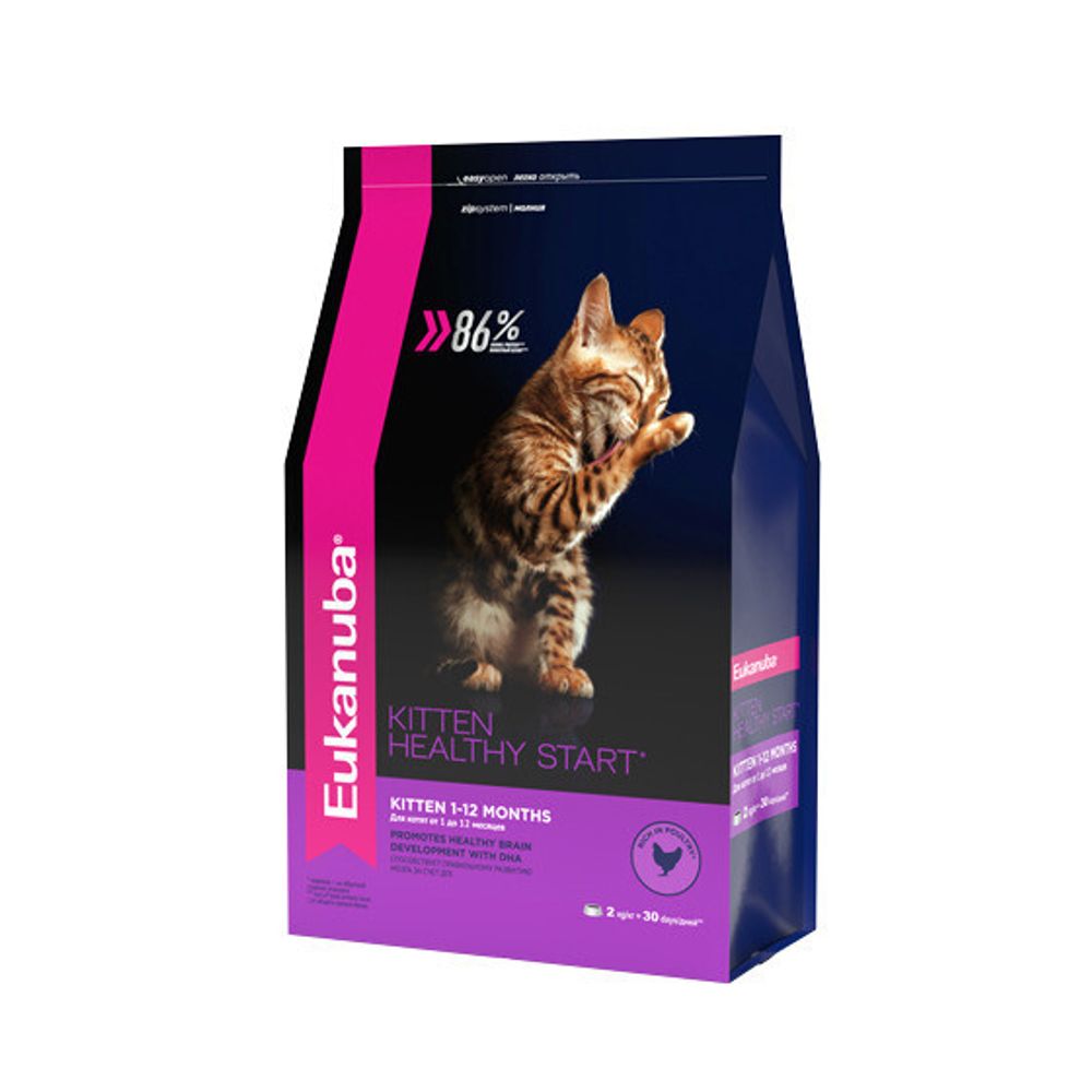 Eukanuba Kitten Healthy Start сбалансиованный сухой корм для котят 0,4 кг