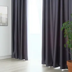 Штора портьерная "Этель" ширина 135 см, высота 250 см, цвет серый, глянцевая