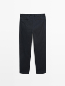 Massimo Dutti Зауженные брюки с эластичными вставками по бокам, темно-синий