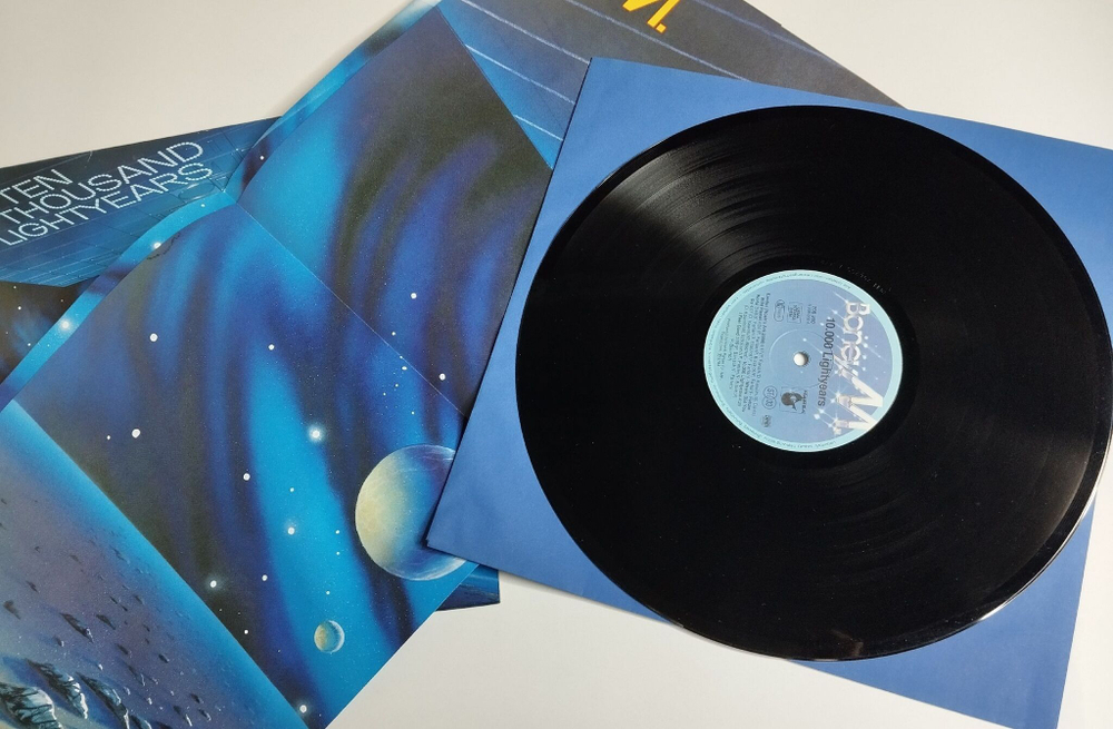 Винтажная виниловая пластинка LP Boney M Ten Thousand Lightyears (Germany 1984) (Poster)