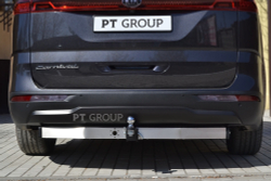 Фаркоп (тип "Е") с нержавеющей накладкой КИА КАРНИВАЛ (2020-Н.В.) / PT-Group