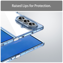 Чехол прозрачный защитный для Samsung Galaxy Fold 7, мягкие усиленные боковые рамки синего цвета