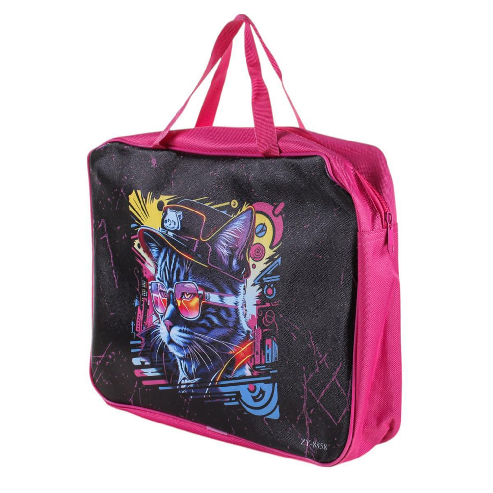 Папка А4 с ручками, текстиль с кожзамом, 50мм, микс12 дизайнов