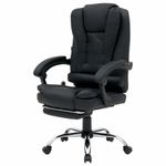 Кресло офисное CROMEX (КРОМЕКС) "Lounge MS-007", подножка, 6 массажных модулей, экокожа, черное, 532960