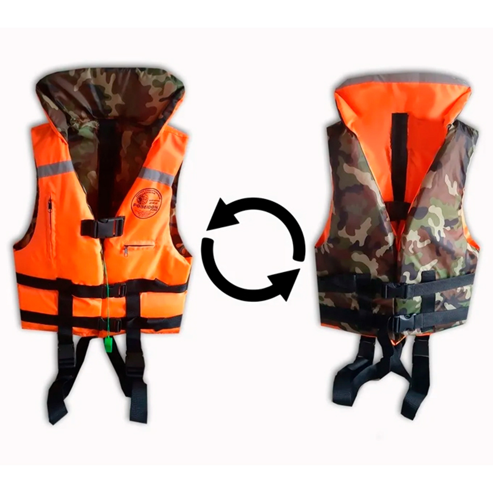 Жилет спасательный "Посейдон" двухсторонний, до 65 кг