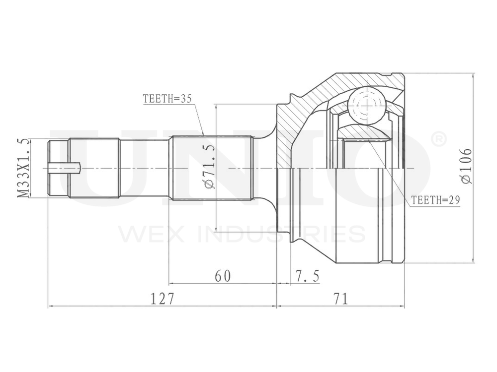 ШРУС внешний UNIO CVJ-20318