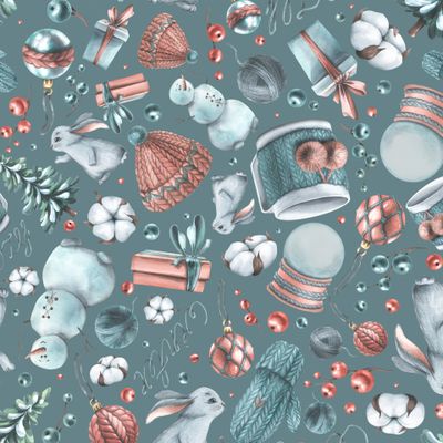 Новогодний, зимний на сине-сером.