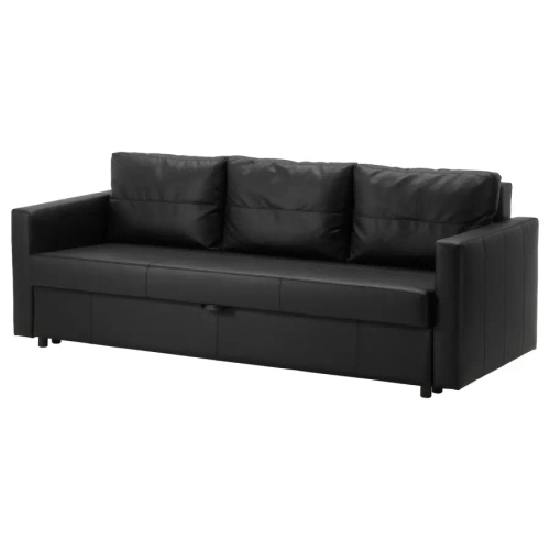 Диван трехместный - IKEA FRIHETEN/ФРИХЕТЕН ИКЕА, 83х105х225 см, черный