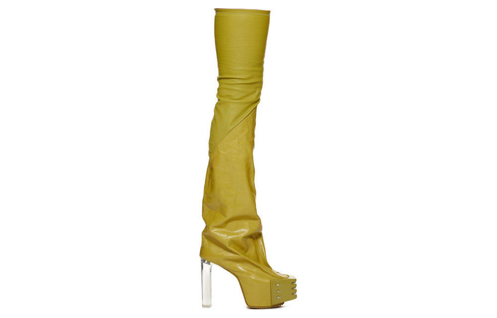 RICK OWENS/RO Over the knee Boots 13.5cm Women"s Acid Yellow