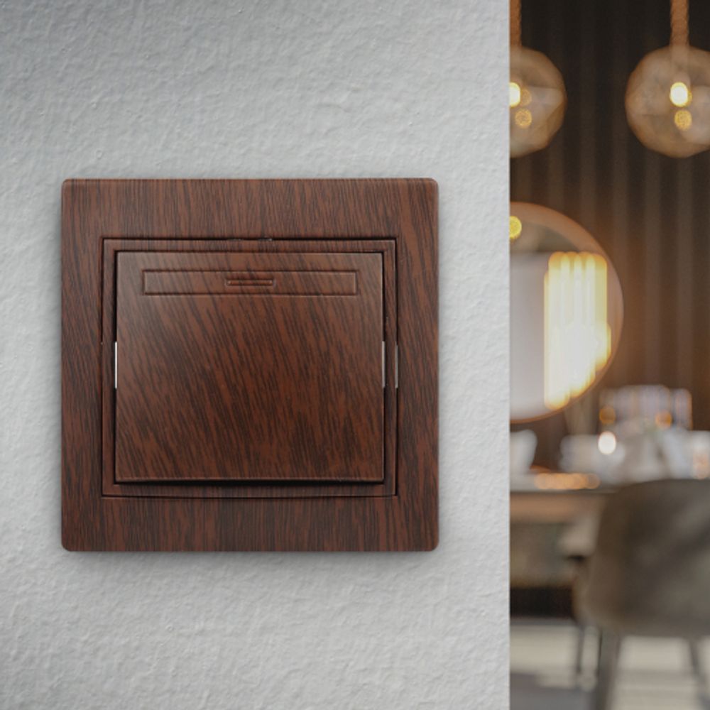 1-101-10 Intro Выключатель, 10А-250В, IP20, СУ, Plano, венге | Intro Plano Венге