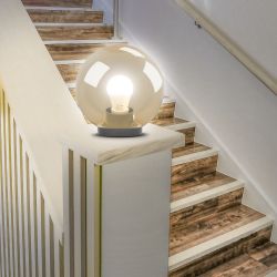 Садово-парковый светильник ЭРА НТУ 01-60-203 шар золотистый на опору / кронштейн IP44 Е27 max60Вт d200mm