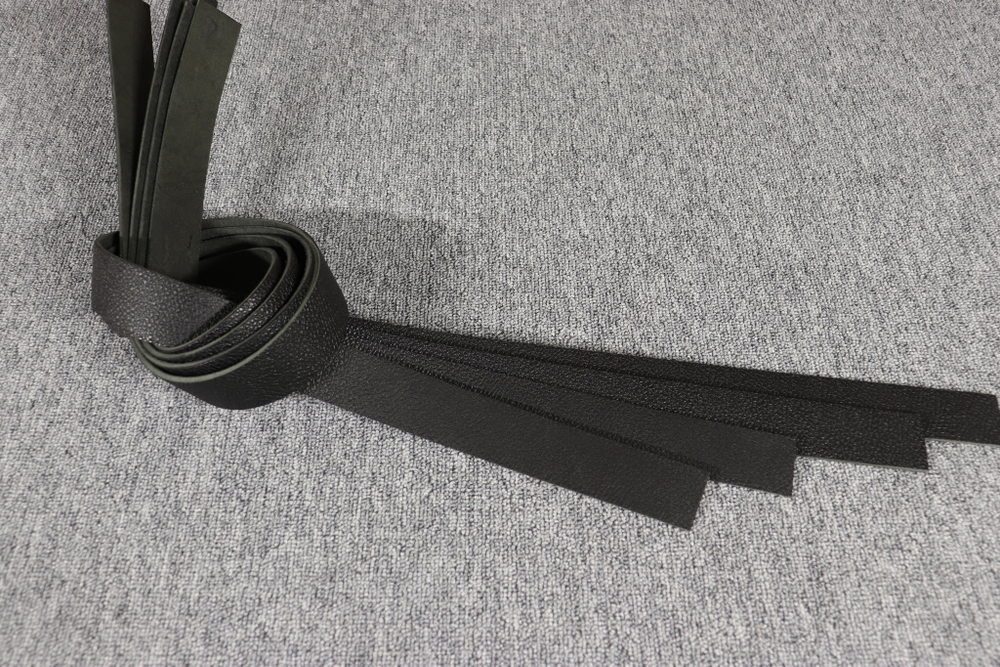 Ременная заготовка Чёрная с лицевой отделкой + плита Алмаз