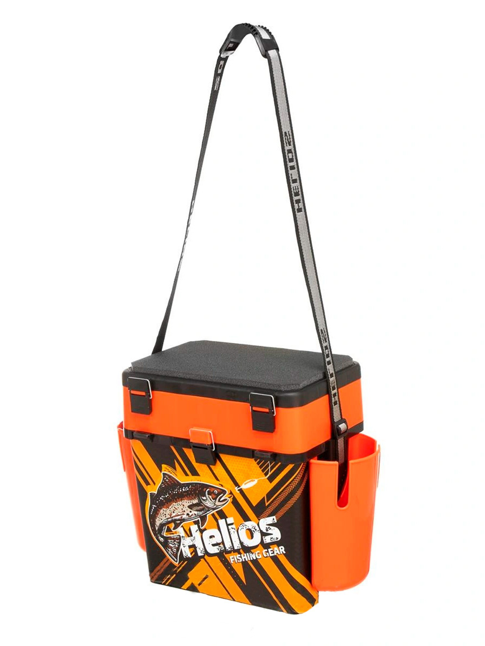 Ящик рыболовный зимний Helios FishBox TROUT оранжевый, с карманами (HS-FB-IML-19-O)