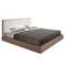 Кровать 7174 с обивкой из коричневой ткани и коричневой эко-кожи 180x200 см