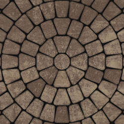 Тротуарная плитка КЛАССИКО (круг) - Листопад гладкий Хаски, комплект из 3 видов плит